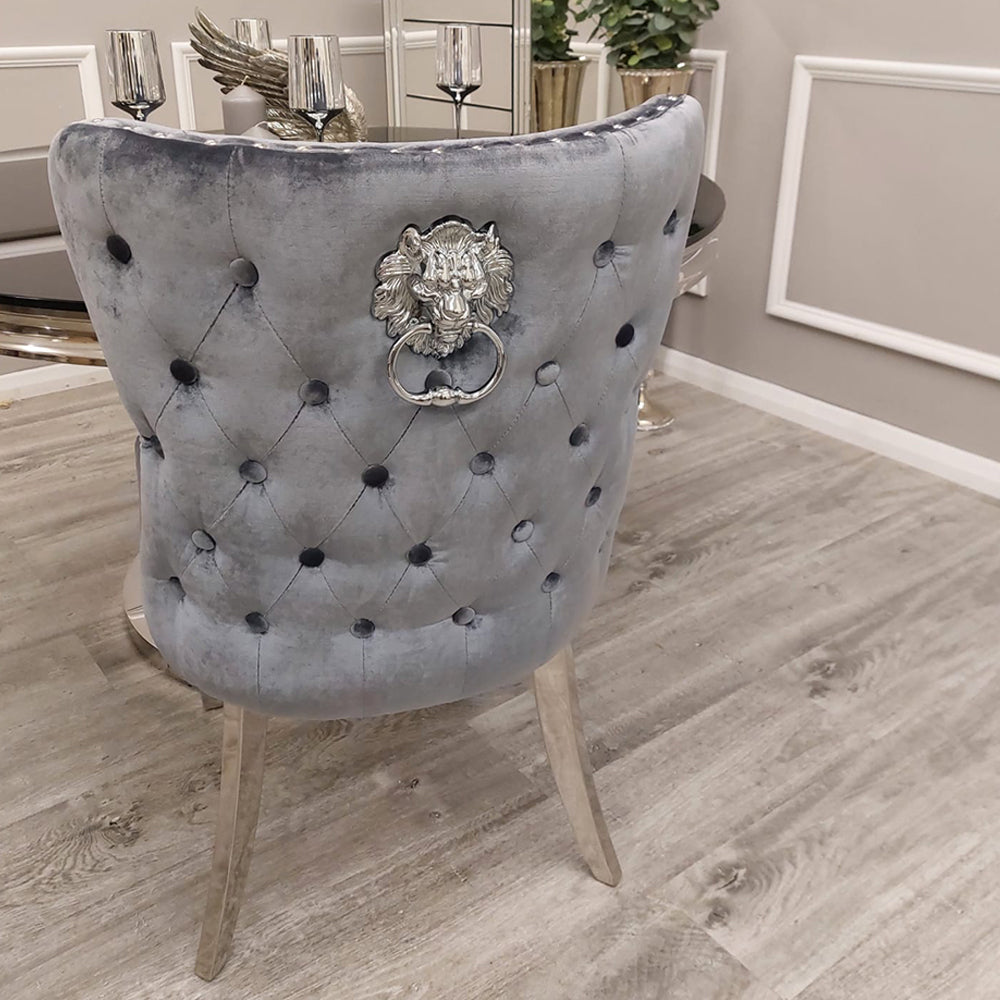 Chelsea Grey Shimmer Velvet Chairs