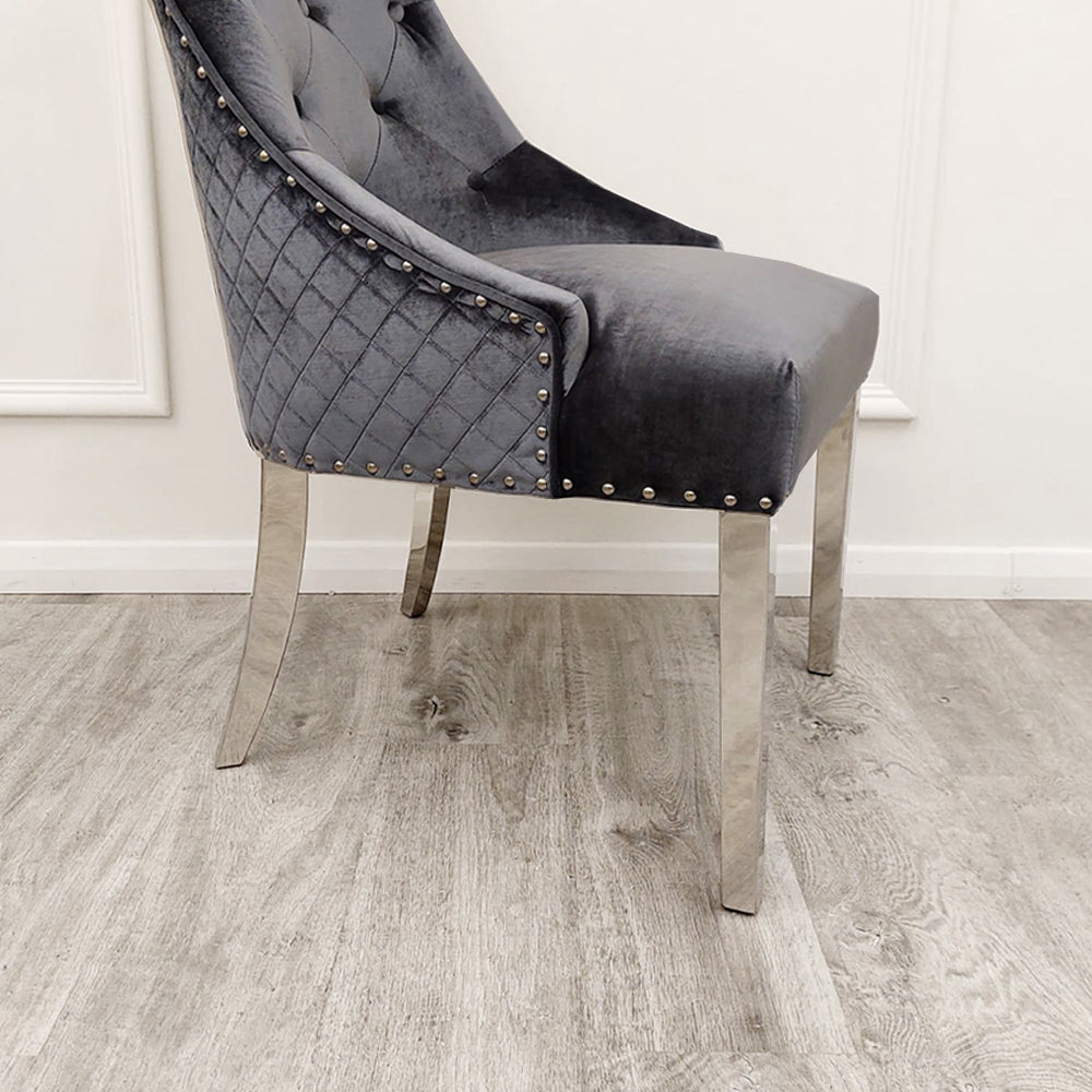 Bentley Grey Shimmer Velvet Chairs